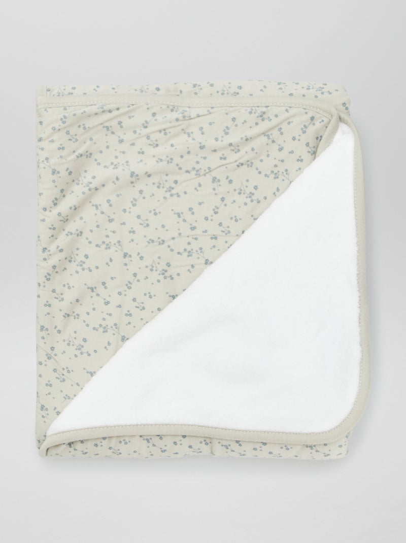 Coperta stampata con interno in pile VERDE - Kiabi