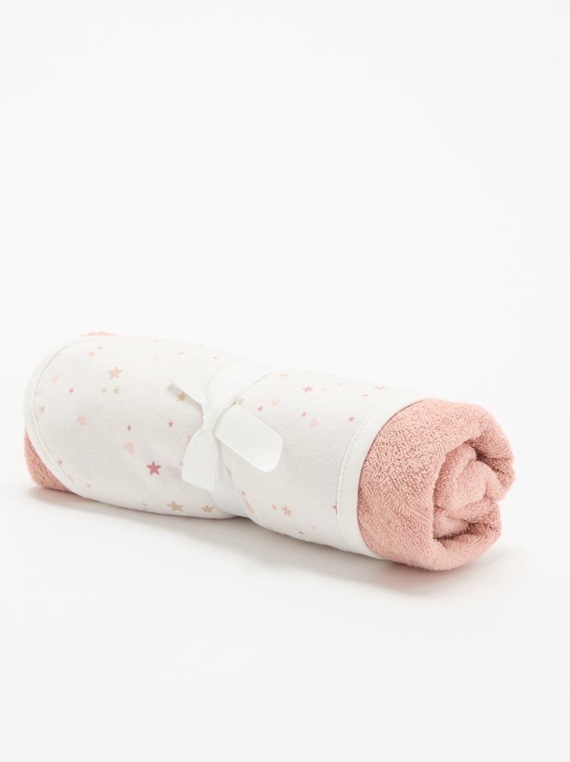 Coperta stampata in cotone jersey e pile Rosa - Kiabi