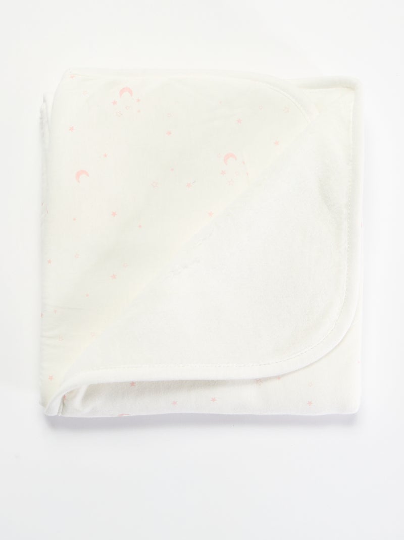 Coperta stampata in jersey di cotone e pile Rosa - Kiabi