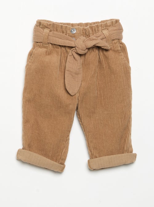 Cordhose mit Gürtel - Kiabi