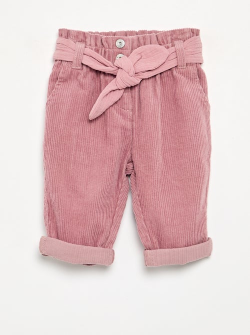 Cordhose mit Gürtel - Kiabi