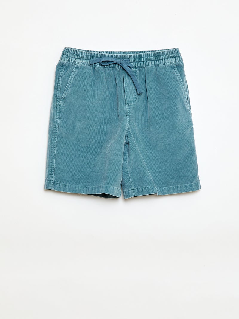 Corduroy Bermuda Shorts Blue - Kiabi