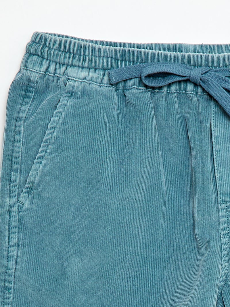 Corduroy Bermuda Shorts Blue - Kiabi