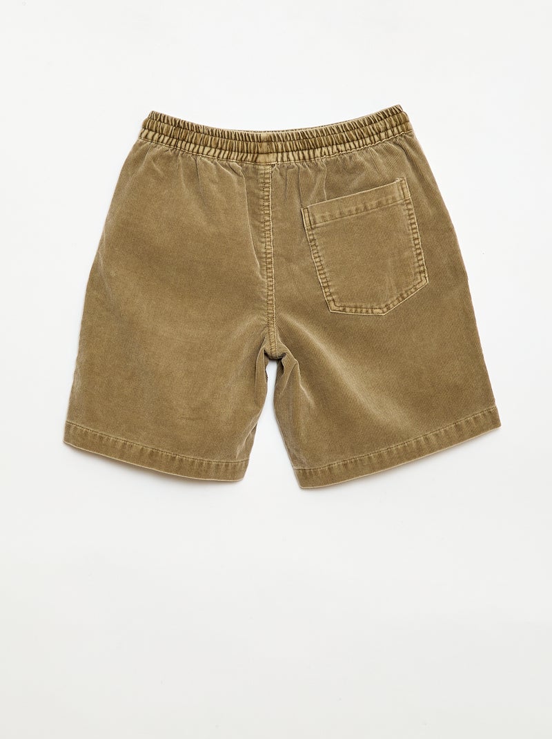 Corduroy Bermuda Shorts Green - Kiabi