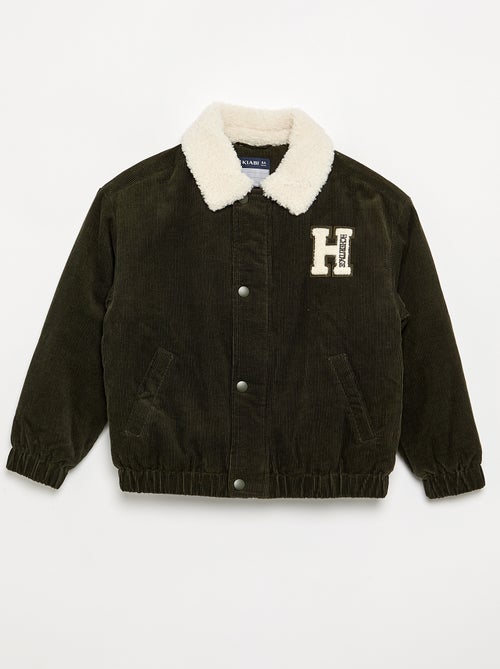 Corduroy jacket with faux shearling collar - Kiabi