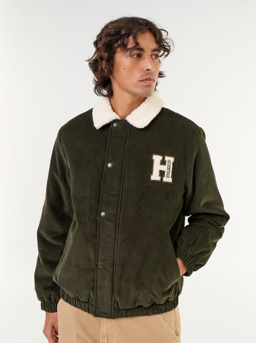 Corduroy jacket with sherpa-effect collar - Kiabi
