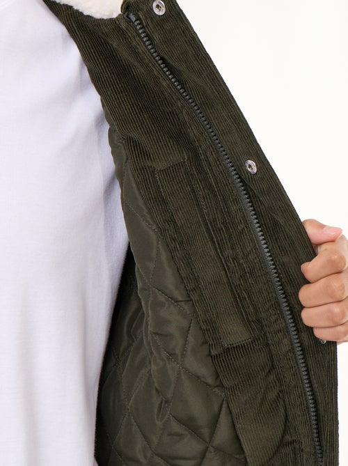 Corduroy jacket with sherpa-effect collar - Kiabi