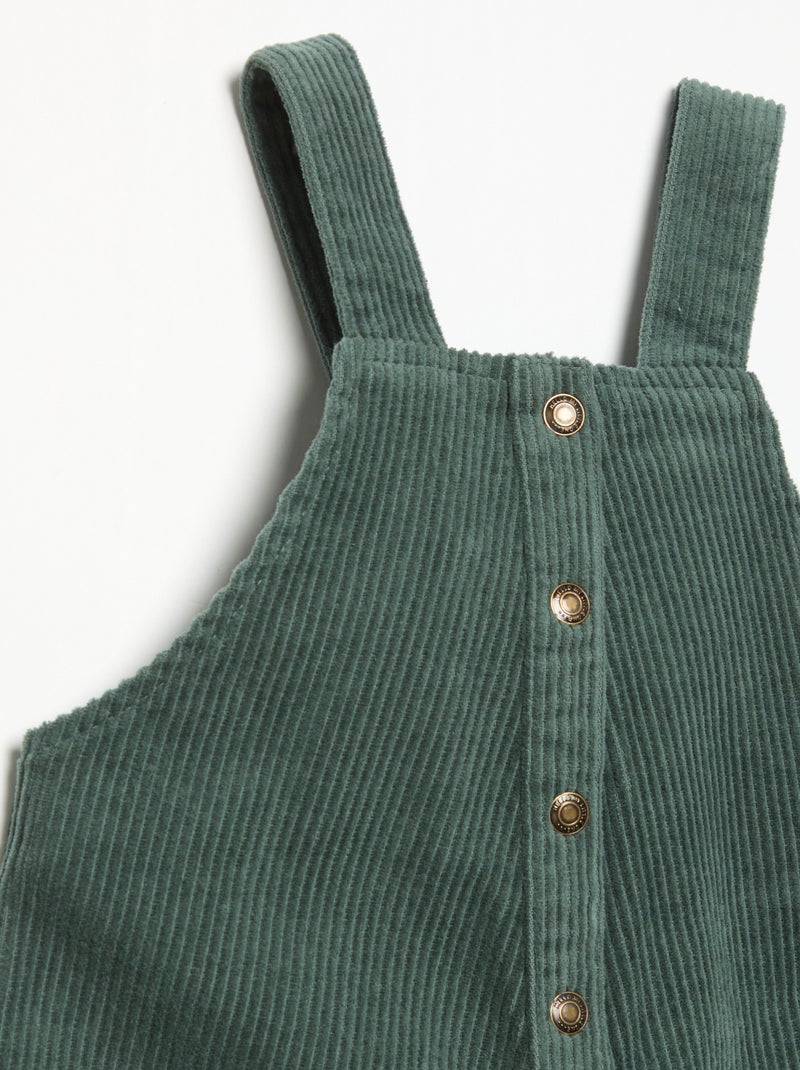 Corduroy Overalls Green - Kiabi