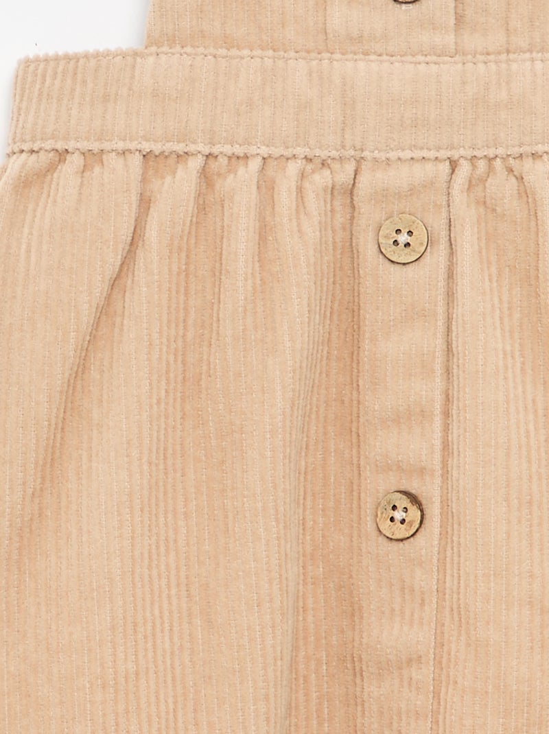 Corduroy Pinafore Dress Beige - Kiabi