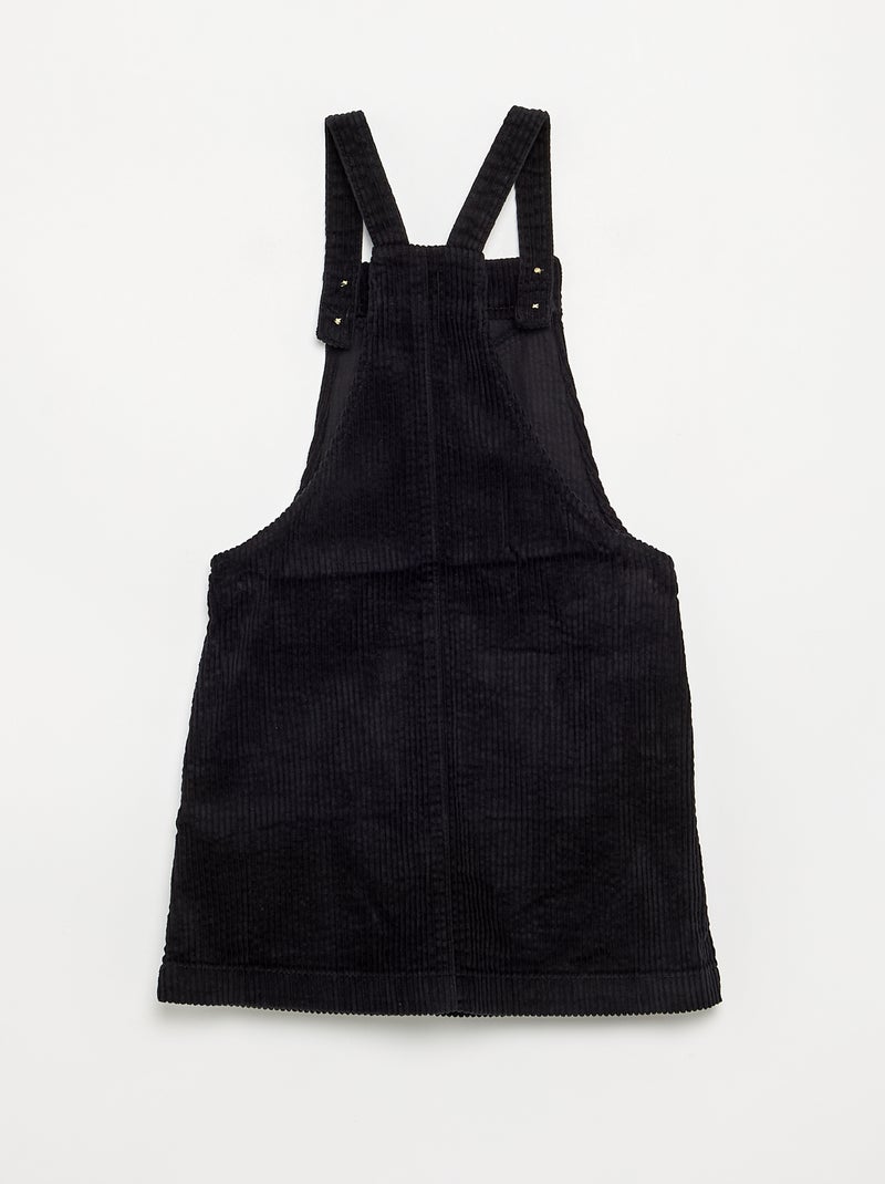 Corduroy Pinafore Dress Black - Kiabi