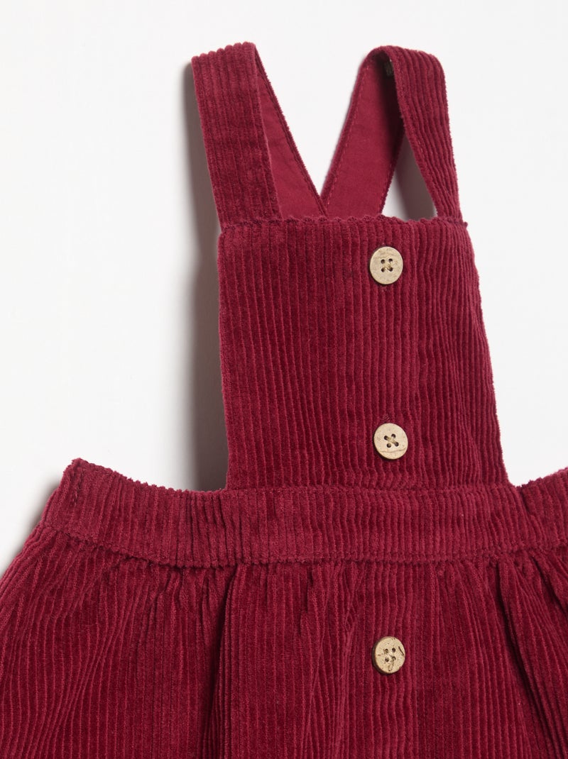 Corduroy Pinafore Dress Red - Kiabi