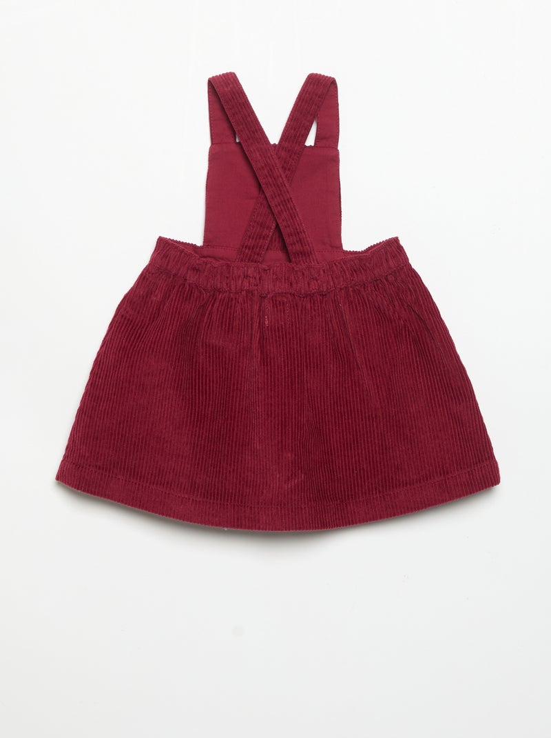 Corduroy Pinafore Dress Red - Kiabi