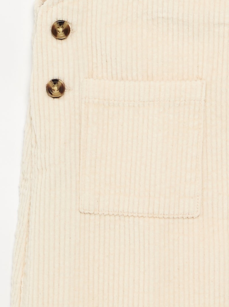 Corduroy Pinafore Dress White - Kiabi