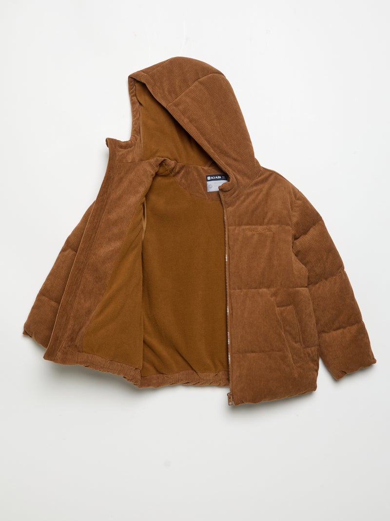 Corduroy Puffer Jacket Brown - Kiabi