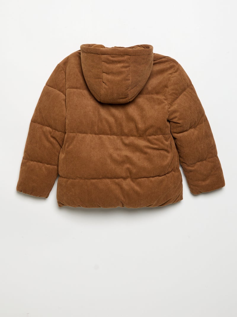 Corduroy Puffer Jacket Brown - Kiabi