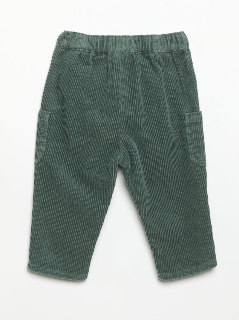 Corduroy trousers Green - Kiabi