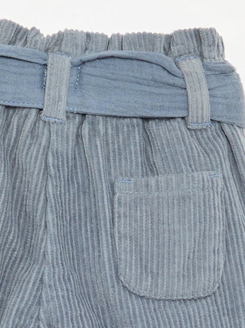 Corduroy trousers with included belt - Kiabi