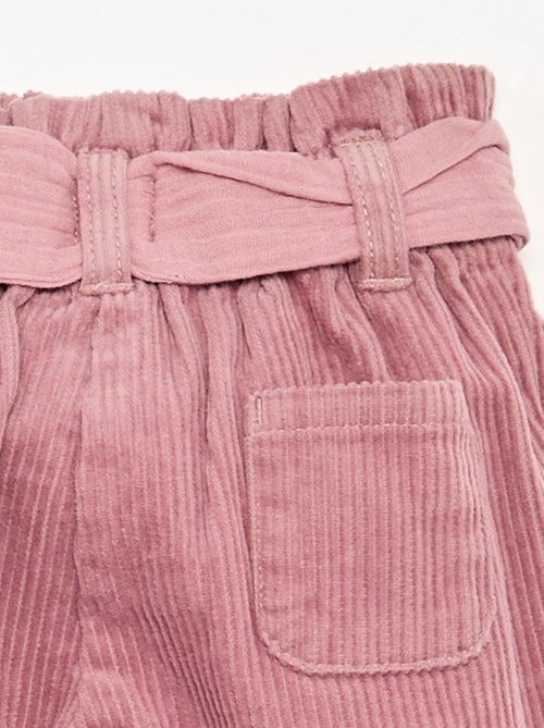 Corduroy trousers with included belt - Kiabi