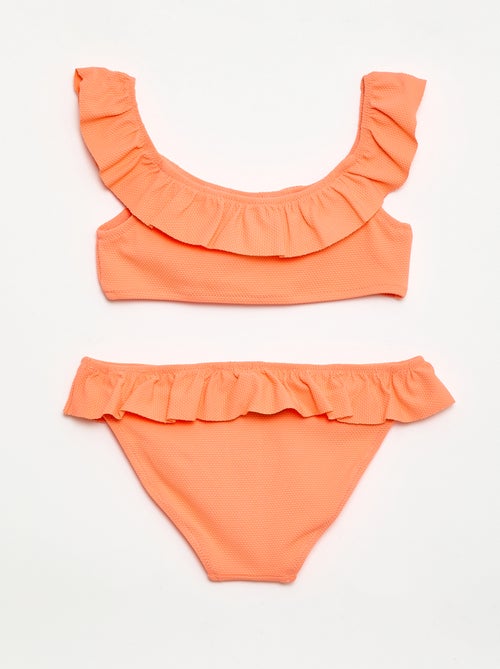 Costume da bagno a balze in maglia - 2 pezzi - Kiabi