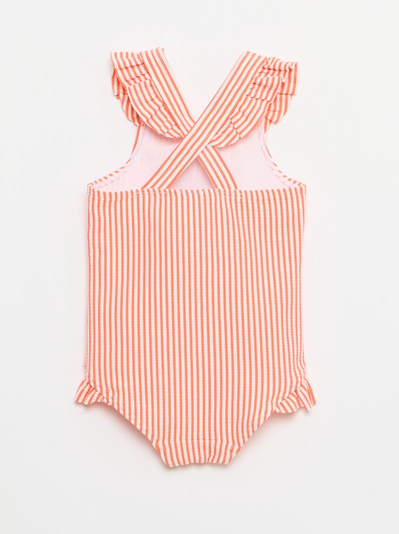 Costume da bagno intero con volant Rosso - Kiabi