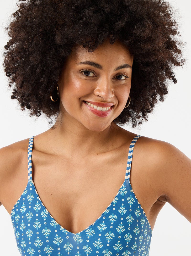 Costume da bagno intero stampato reversibile Blu - Kiabi