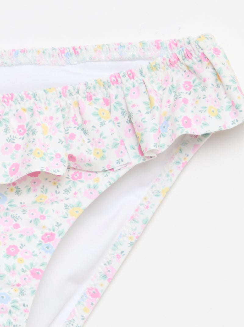 Costume da bagno smock floreale - 2 pezzi Bianco - Kiabi