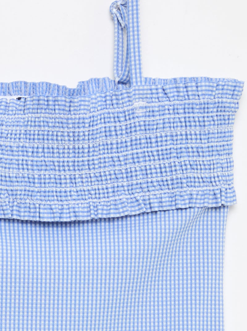 Costume da bagno smock + scrunchie - 1 pezzo Blu - Kiabi