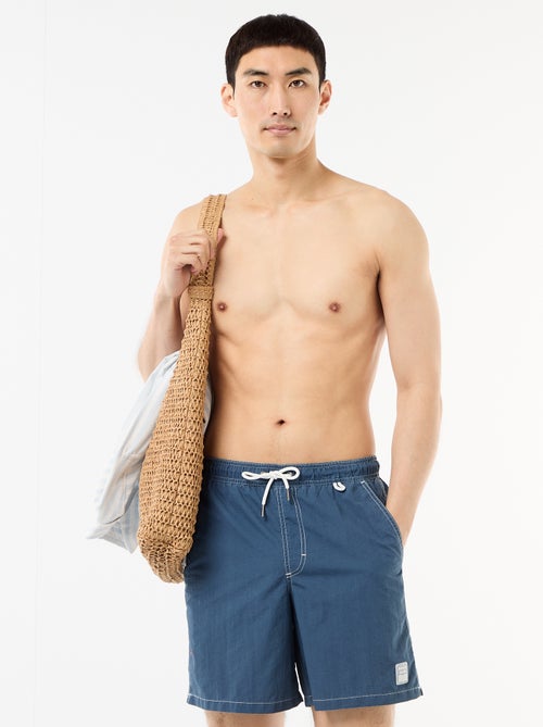 Costume da bagno tinta unita con tasche - Kiabi