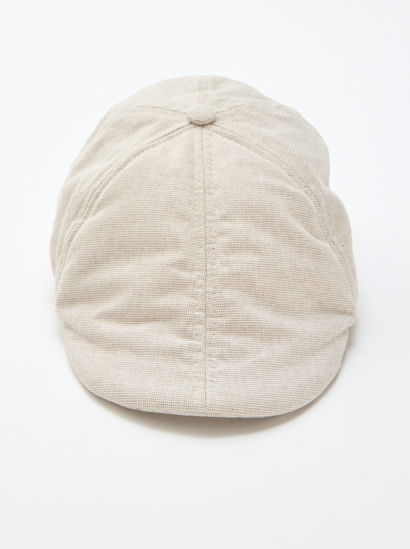 Cotton and Linen Newsboy Cap Beige - Kiabi