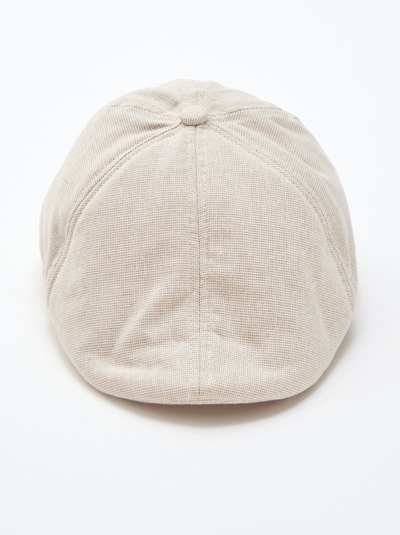 Cotton and Linen Newsboy Cap Beige - Kiabi