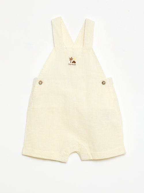 Cotton and Linen Short Overalls - Kiabi