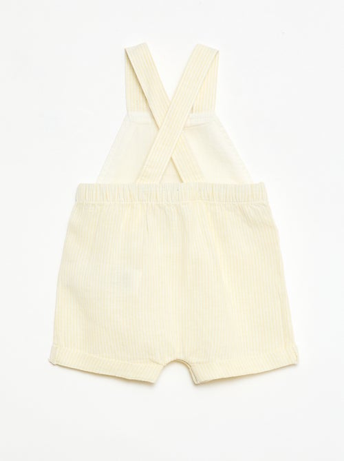 Cotton and Linen Short Overalls - Kiabi