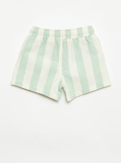 Cotton and Linen Shorts - Kiabi