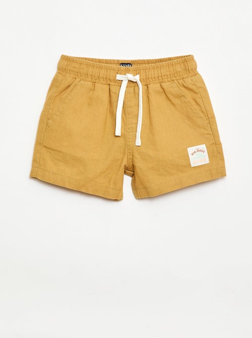 Cotton and linen shorts - Kiabi