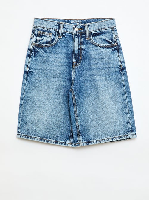 Cotton denim baggy Bermuda shorts - Kiabi Cotton denim baggy Bermuda shorts - Kiabi