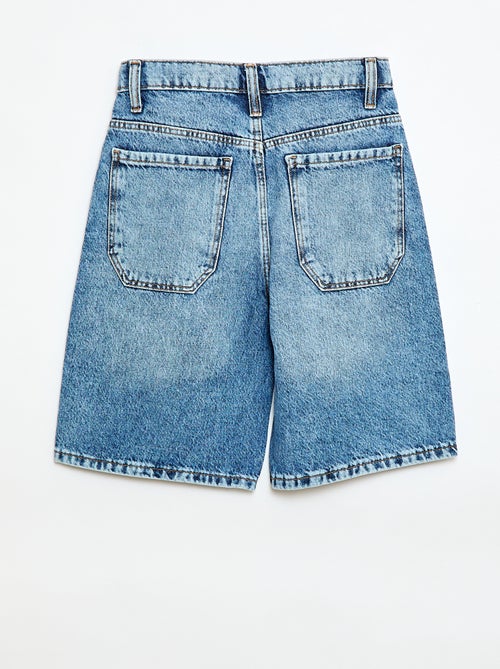Cotton denim baggy Bermuda shorts - Kiabi Cotton denim baggy Bermuda shorts - Kiabi