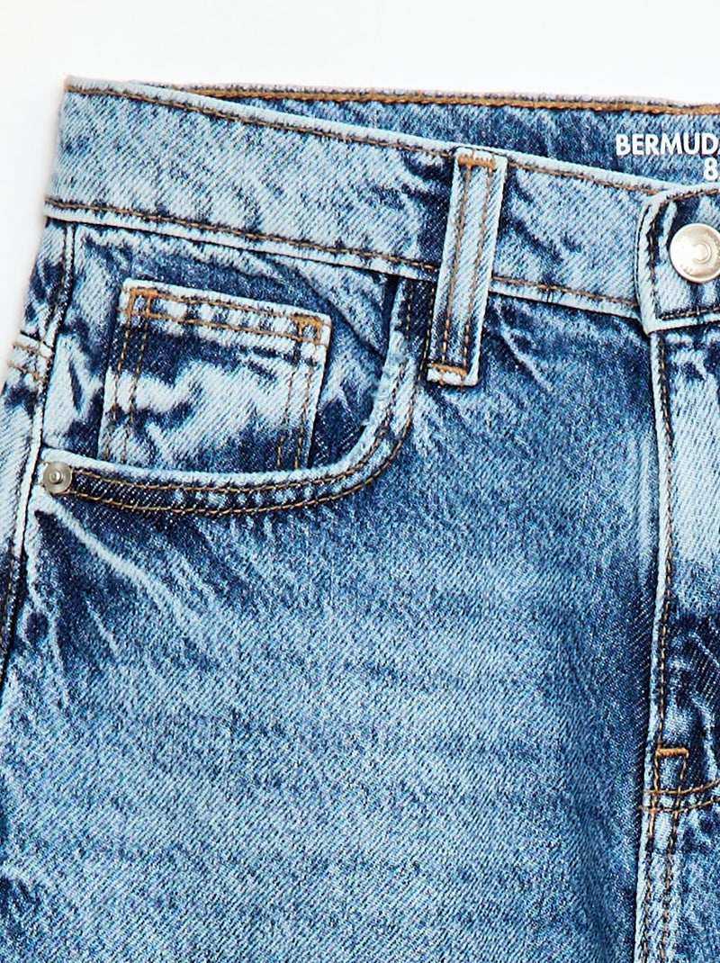 Cotton denim baggy Bermuda shorts Blue - Kiabi