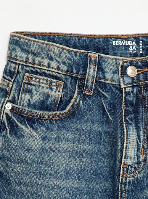 Cotton denim baggy Bermuda shorts - Kiabi