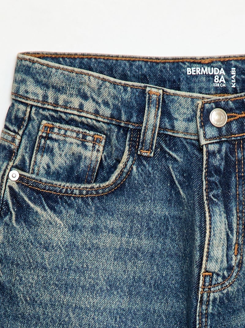 Cotton denim baggy Bermuda shorts Blue - Kiabi