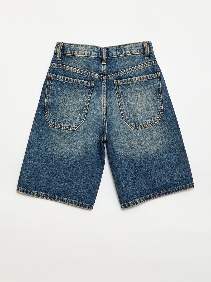 Cotton denim baggy Bermuda shorts Blue - Kiabi
