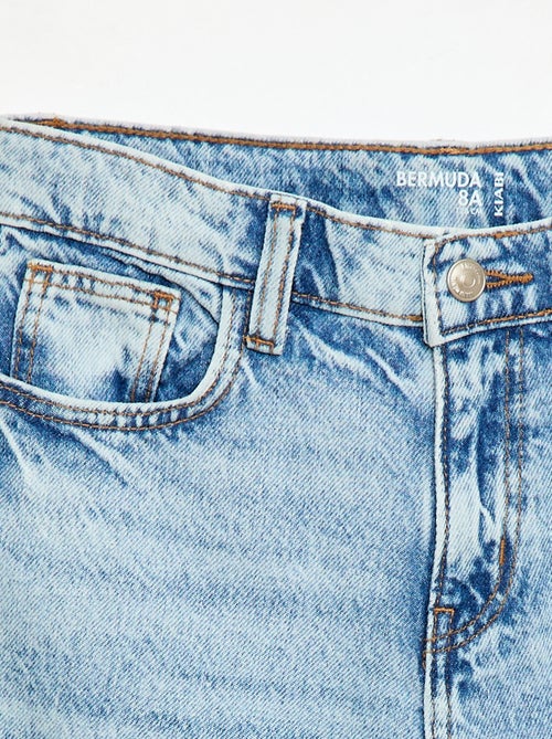 Cotton denim baggy Bermuda shorts - Kiabi