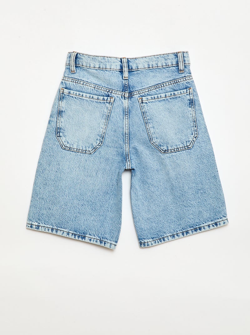 Cotton denim baggy Bermuda shorts Blue - Kiabi