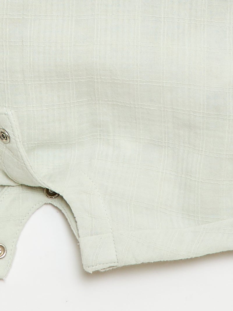 Cotton double gauze short romper Blue - Kiabi