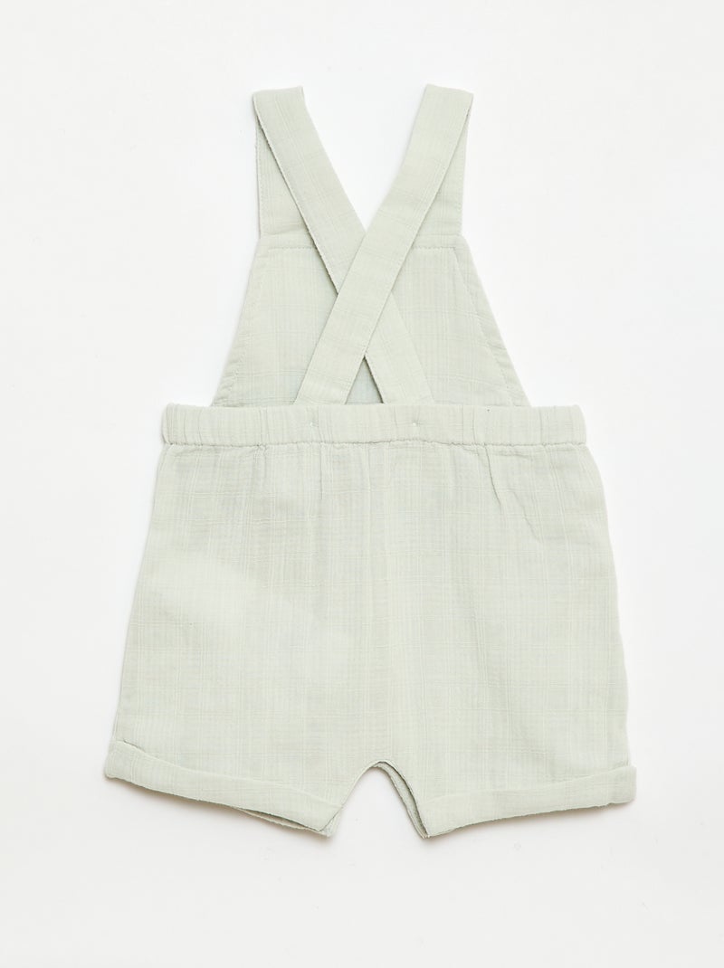 Cotton double gauze short romper Blue - Kiabi