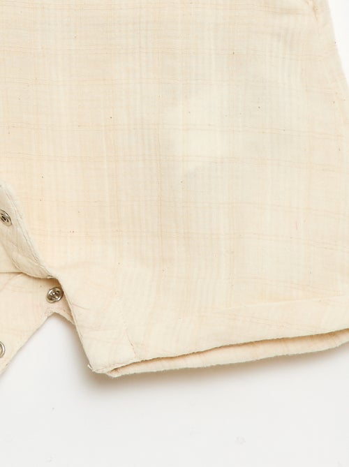 Cotton double gauze short romper - Kiabi
