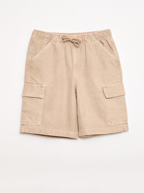Cotton Drawstring Plain Shorts - Kiabi