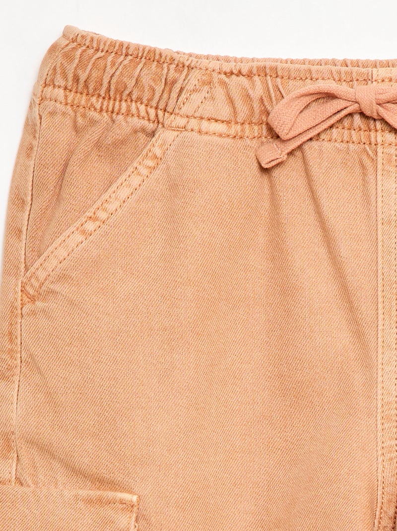 Cotton Drawstring Plain Shorts Orange - Kiabi