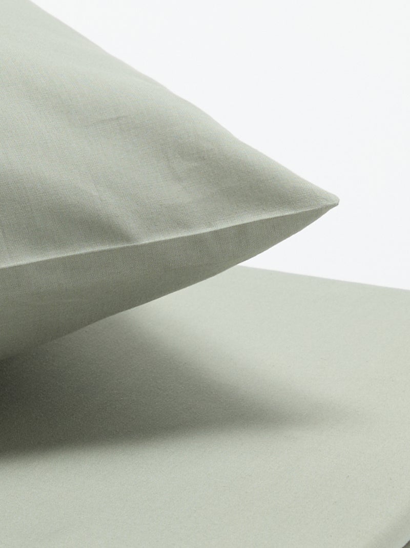 Cotton Duvet Cover Set 140 x 200 cm Green - Kiabi