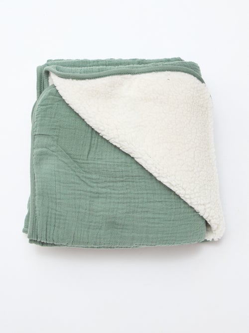 Cotton gauze and fleece blanket - Kiabi
