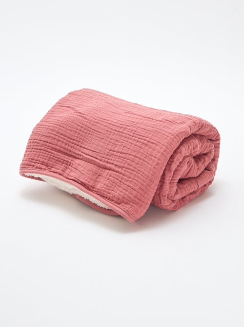 Cotton gauze and fleece blanket - Kiabi